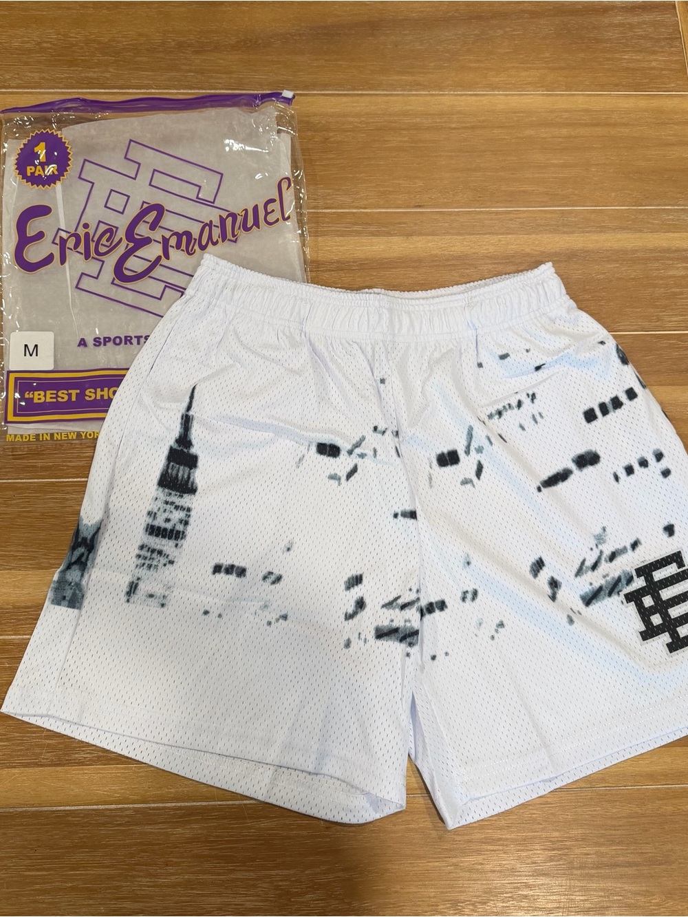 Eric Emanuel white skyline shorts